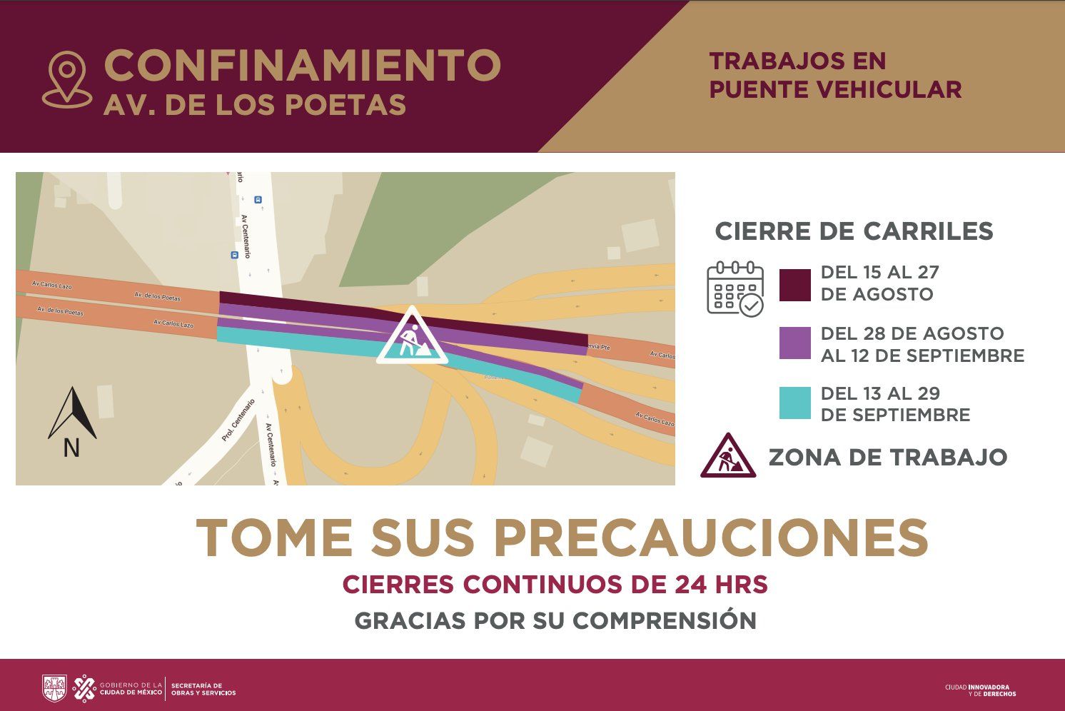 cierre trafico santa fe puente poetas