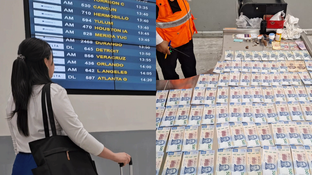 ¿Se los regresaron? Mujer olvida bolsa con más de 50 mil pesos en el AICM