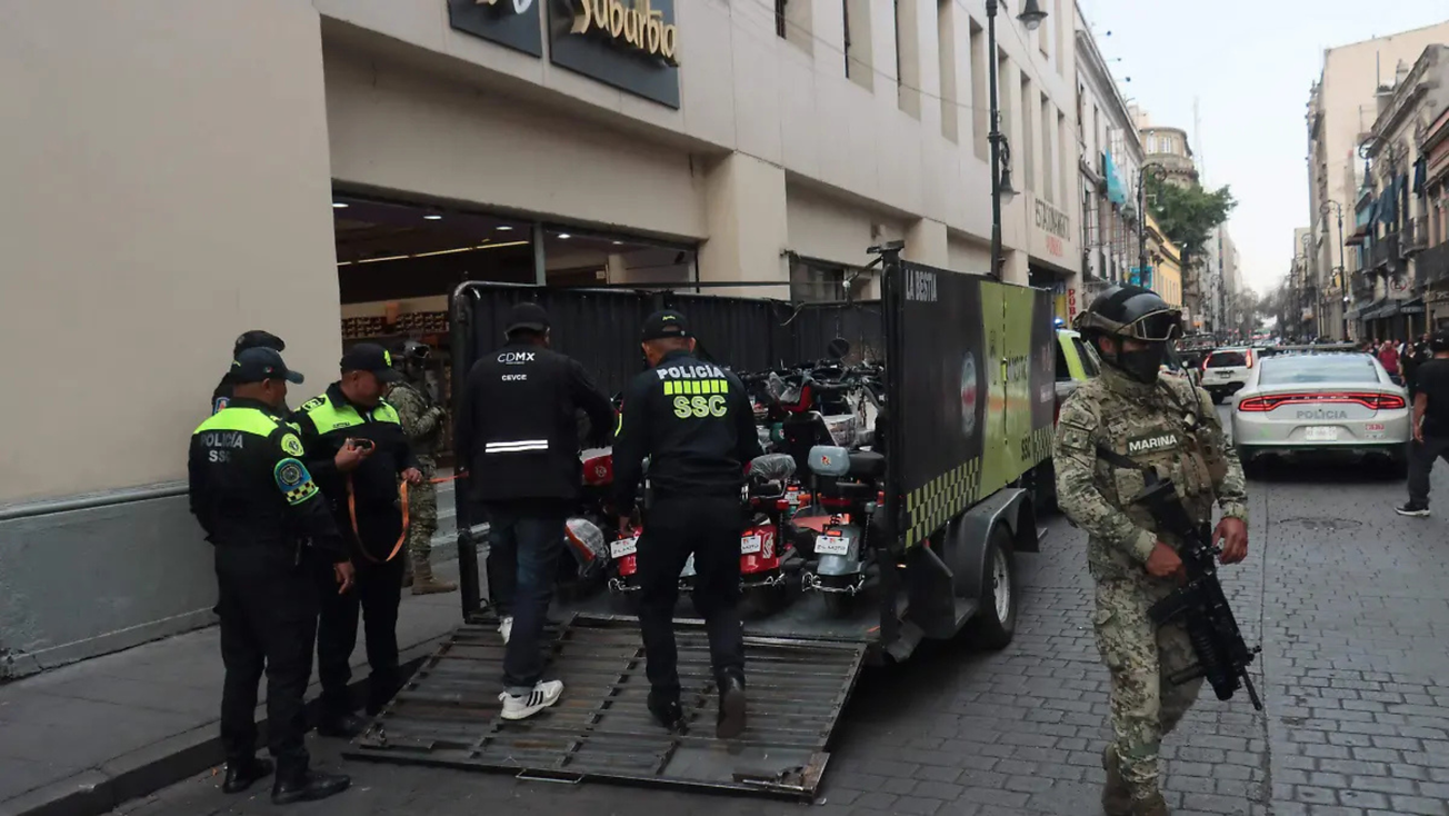 Decomisan bicicletas eléctricas en Centro Histórico de la CDMX
